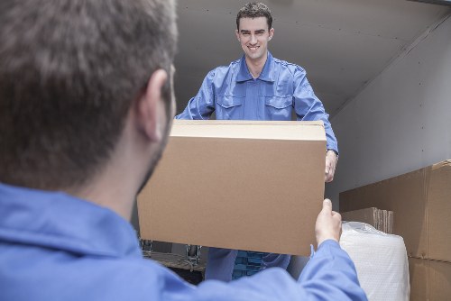House removalists van parked in Sutton