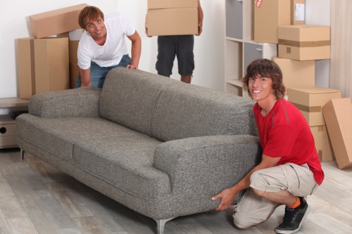 Expert man and van team assisting a move
