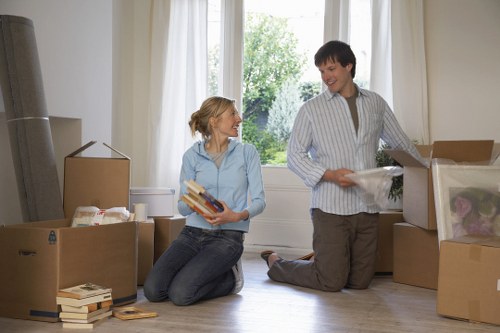 Modern moving van and equipment in Sutton